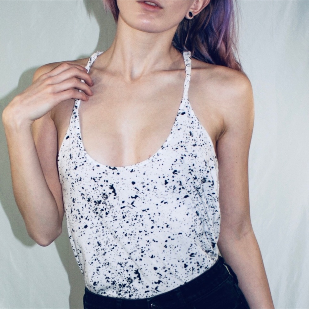Mink Pink Artsy Splattered Racerback Tank Top